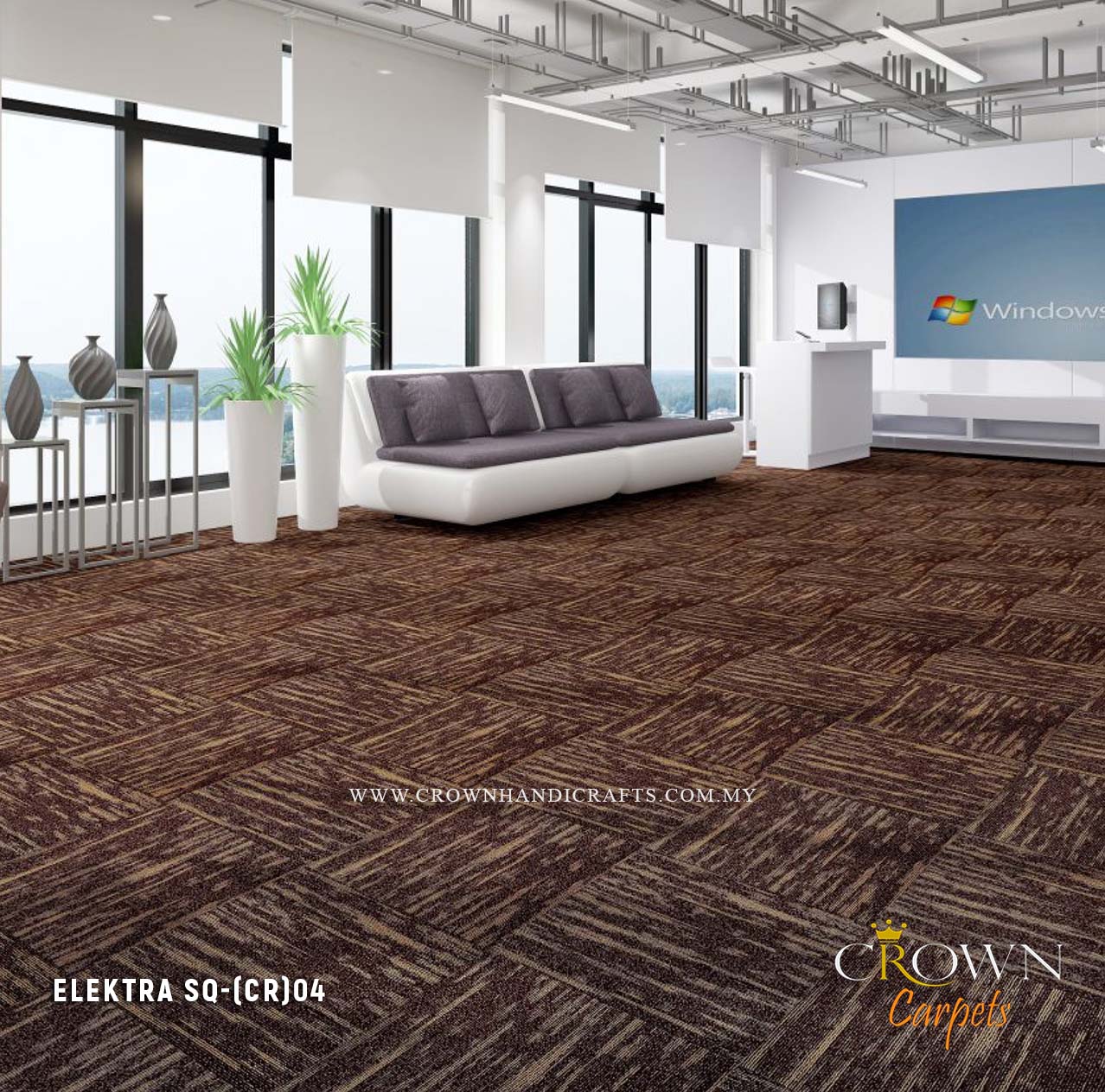 Improved Heavy Duty Office Carpet | Elektra Sq (CR)