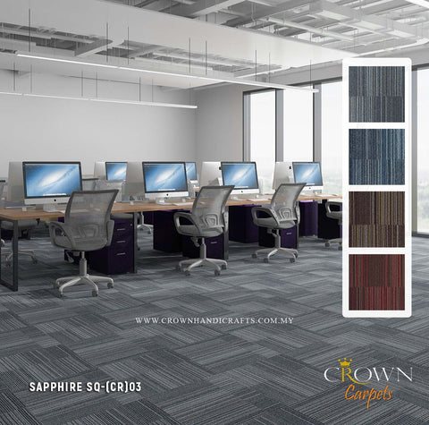 Economical Heavy Duty Commercial Carpet Tiles | Sapphire Sq (CR)