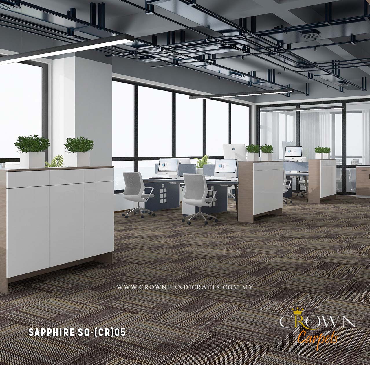 Economical Heavy Duty Commercial Carpet Tiles | Sapphire Sq (CR)