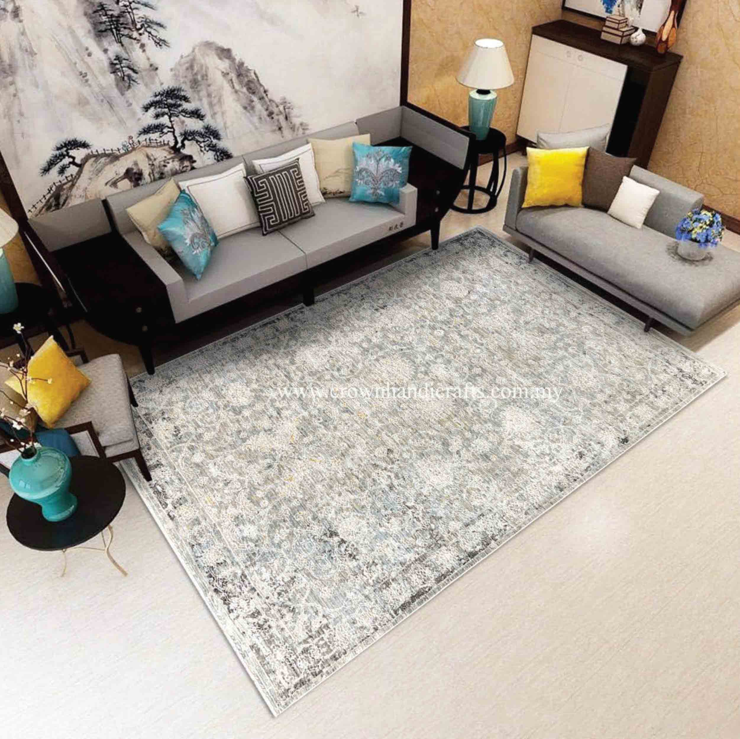 Enhance Modern Spaces: Distressed Rug Design Carpets | Distressed Mix D51