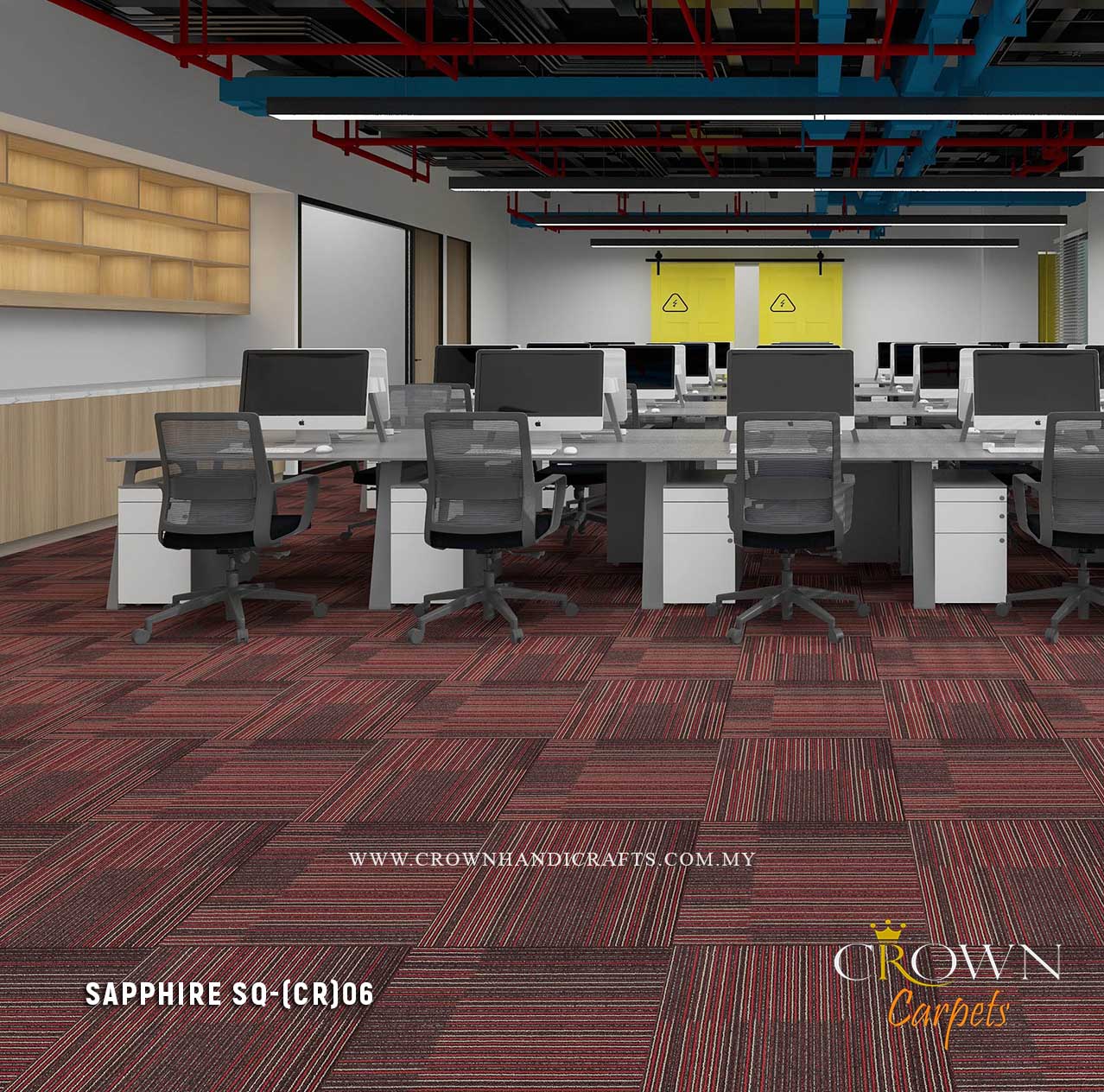 Economical Heavy Duty Commercial Carpet Tiles | Sapphire Sq (CR)