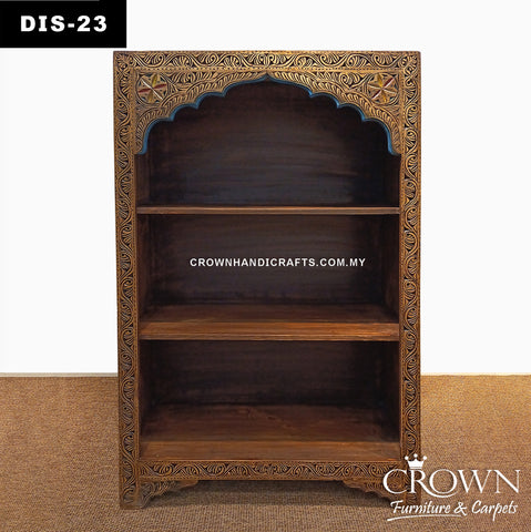 Artisan Wooden Display Cabinet | Hand-Painted & Hand-Carved Statement Furniture for FabulousLiving Rooms | DIS 23 (L39 W15.5 H60 Inches)