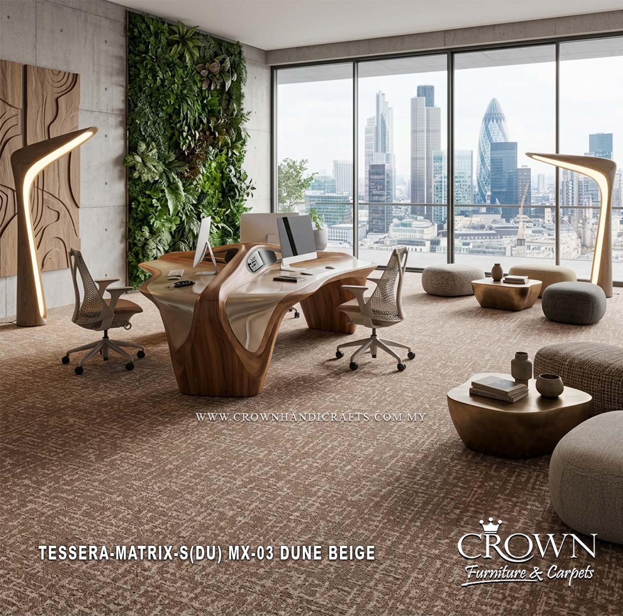 Stylish Carpet Tiles | Modern Textured Flooring for Contemporary Office Interiors | Tessera-Matrix Sq (DU)