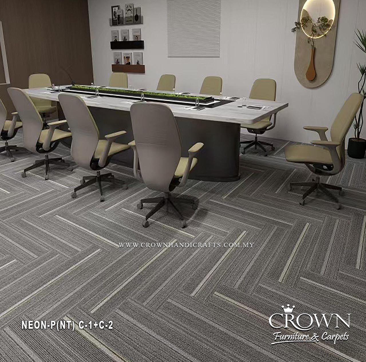 Modern Office Flooring | Contemporary Carpet Tiles with Textured Modular Design | Neon Plank (NT)