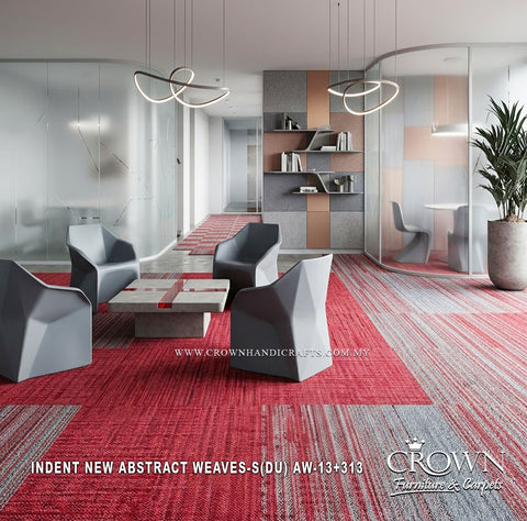 Modern Designer Carpet Tiles | Textured Office Flooring for Contemporary Spaces | Indent New Abstract Weaves Sq (DU) MOQ300SQM