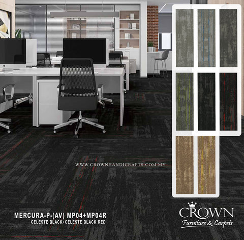 Contemporary Modular Carpet Tiles | Modern Textured Flooring for Professional Workspaces | Mercura Plank (AV)