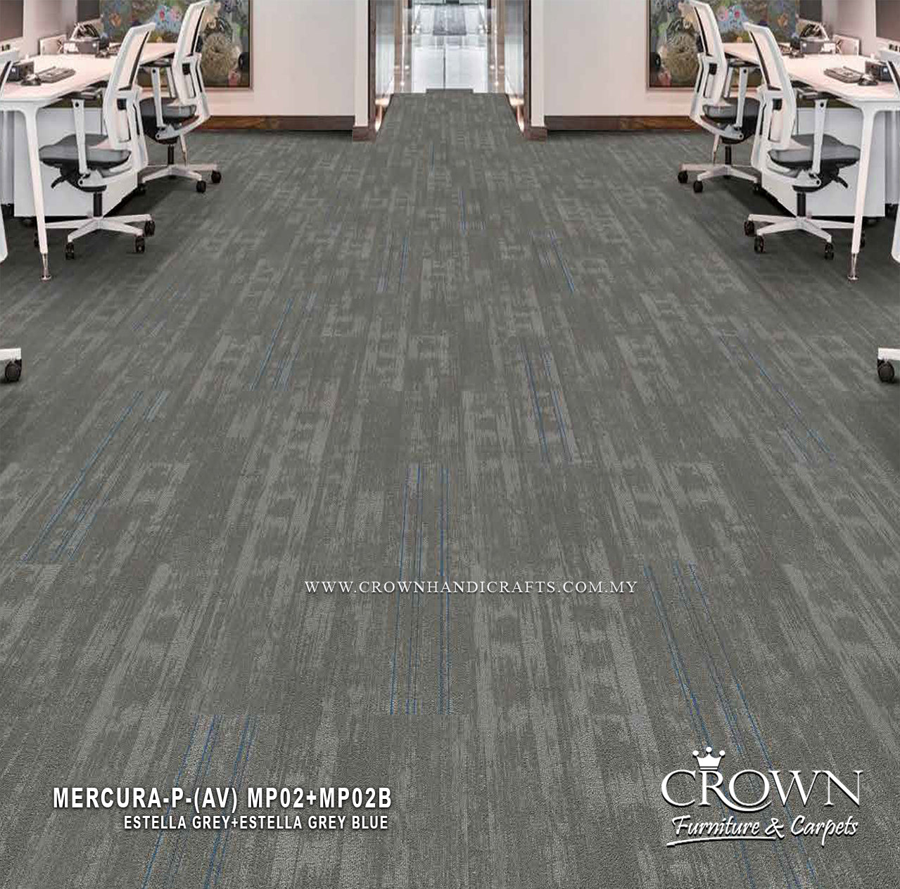 Contemporary Modular Carpet Tiles | Modern Textured Flooring for Professional Workspaces | Mercura Plank (AV)