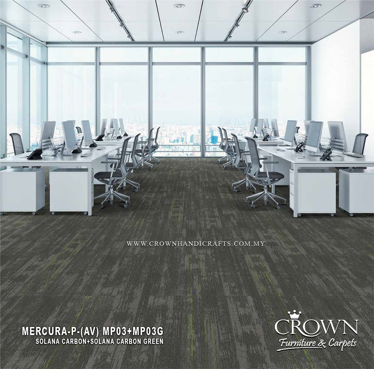 Contemporary Modular Carpet Tiles | Modern Textured Flooring for Professional Workspaces | Mercura Plank (AV)
