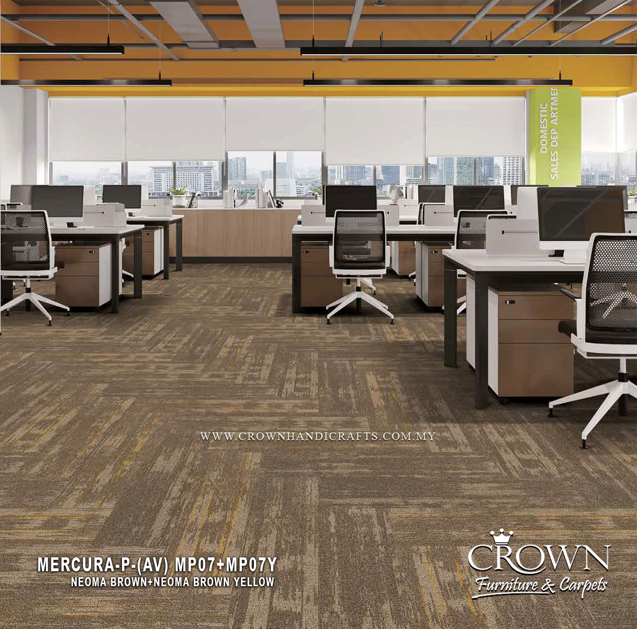 Contemporary Modular Carpet Tiles | Modern Textured Flooring for Professional Workspaces | Mercura Plank (AV)