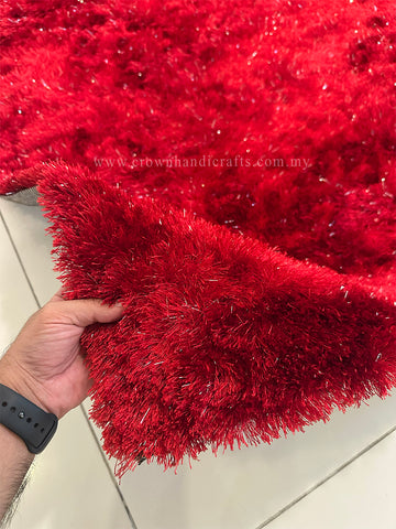 Bring Soft Glamour Home – Feel the Magic of Shaggy Sparkle Rug | Dzeel Plain Shaggy (180X250CM)