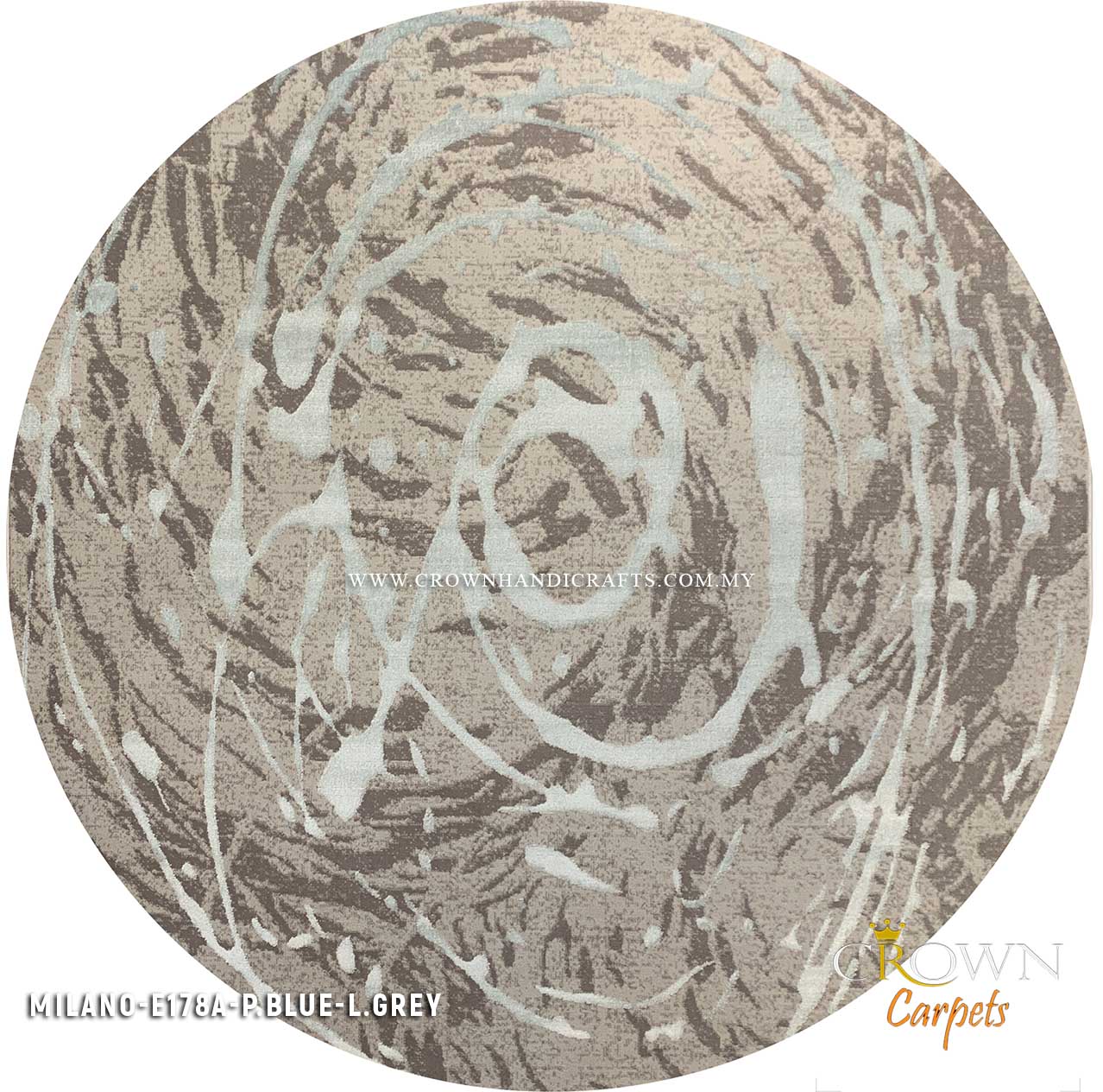 High-End Designer Round Carpets Modern Minimalist Abstract Rugs Shop | Milano E178A-P.Blue L.Grey