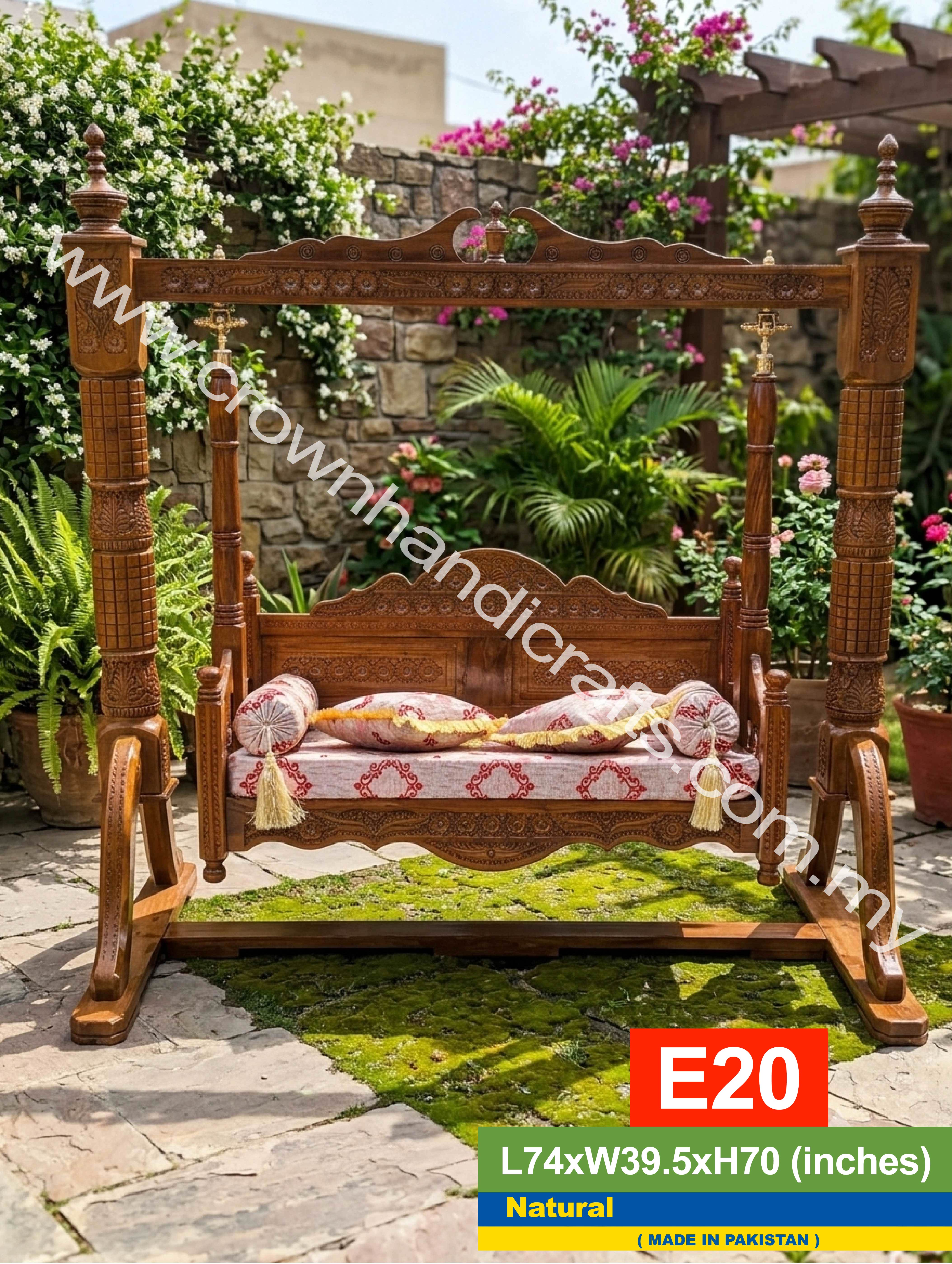 Luxury Estate Heirloom Rosewood Swing – Authentic Craftsmanship Meets Modern Elegance | E20 (NATURAL)