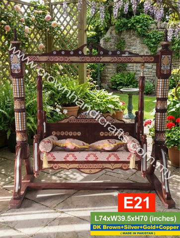 Luxury Rosewood Swing – Inspired by Timeless Royal Architecture | E21 (DK BROWN+SILVER+GOLD+COPPER)