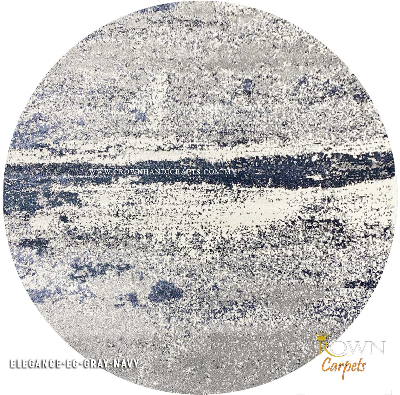 Modern Rugs by Crown: Elevating Home Design with Elegant and Contemporary Style | Elegance EG Round Grey Navy