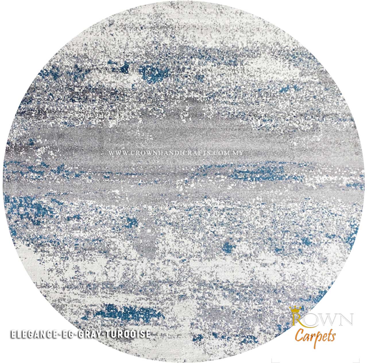 Design Home Design Identity Designer Modern Rugs by Crown | Elegance EG Round Grey Turqoise