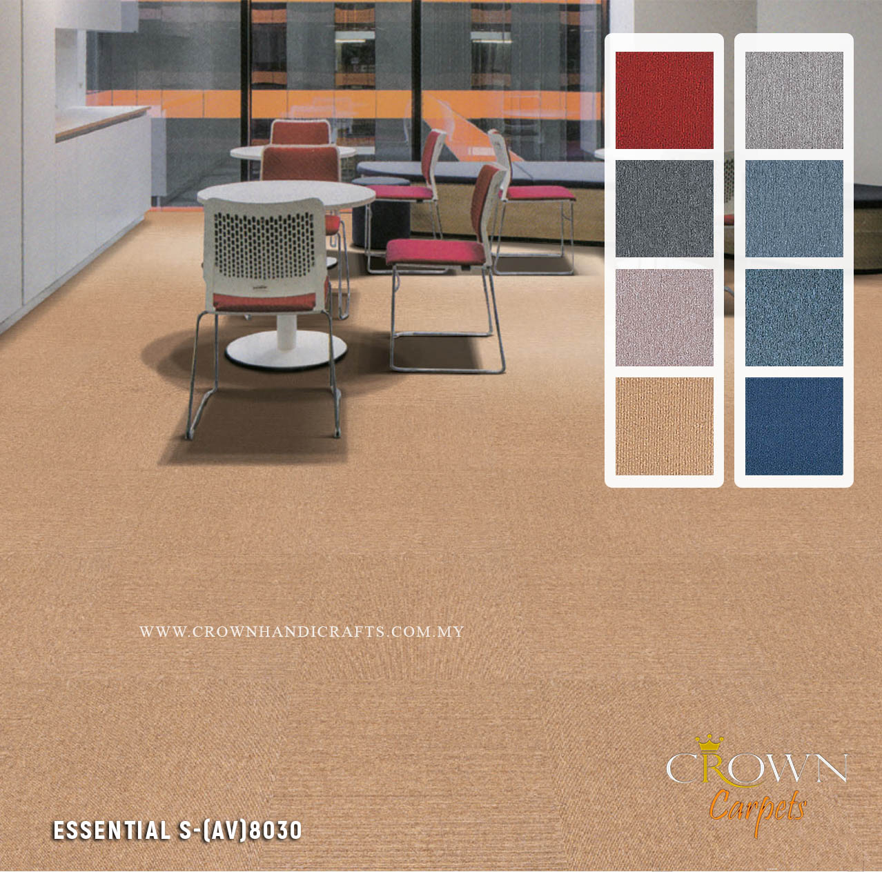 Economical Heavy Duty Commercial Carpet Tiles | Essential-S (AV)