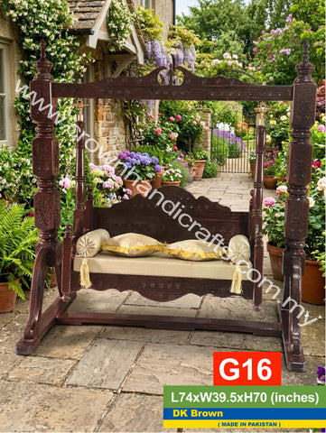 Traditional Rosewood Swing – Inspired by Royal Palaces and Crafted for Modern Homes | G16 (DK BROWN)