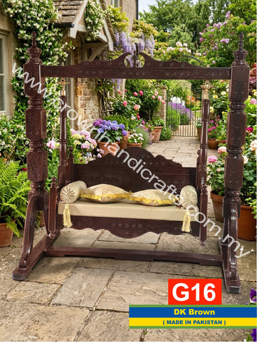 Traditional Rosewood Swing – Inspired by Royal Palaces and Crafted for Modern Homes | G16 (DK BROWN)
