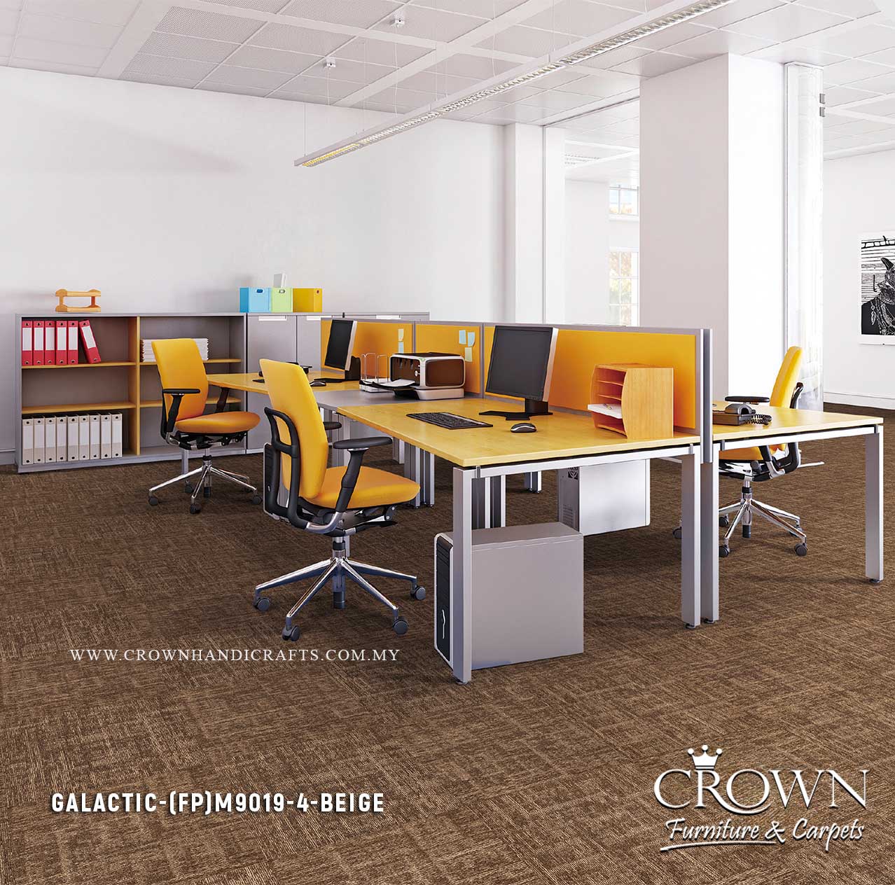 Modern Office Carpet Tiles | Textured Modular Flooring with Contemporary Design Appeal | Galactic-Essential (FP)