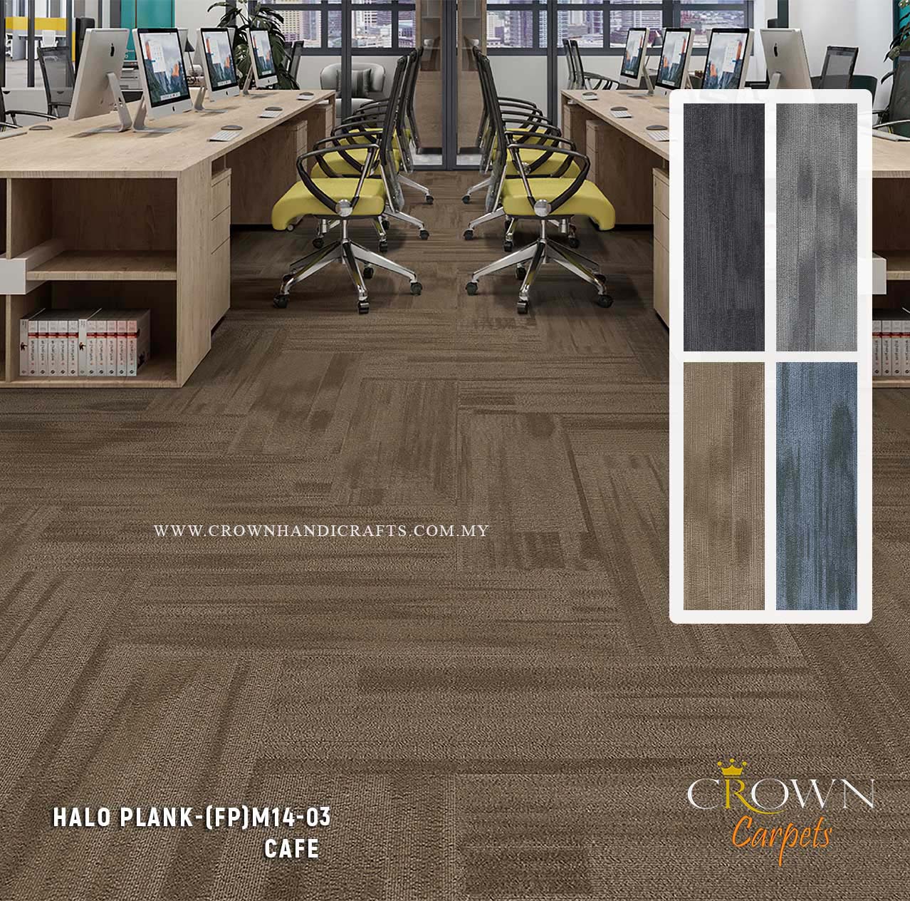 Remarkable Modern Office Carpet | Halo-Modulo Plank (FP)