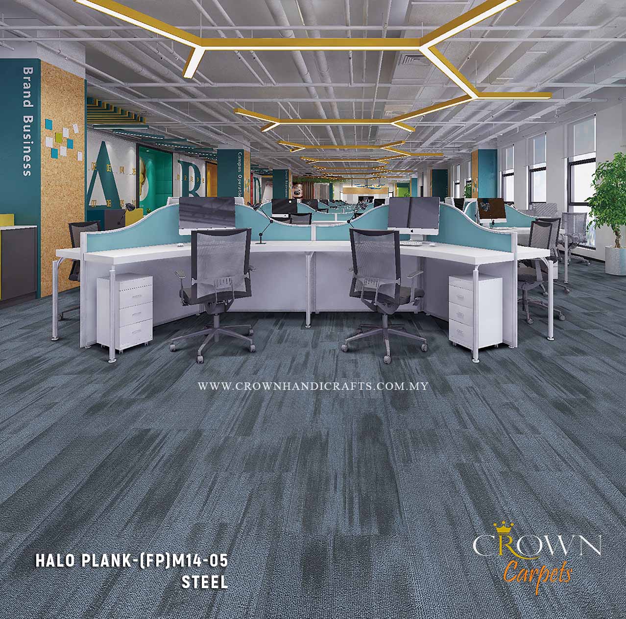 Remarkable Modern Office Carpet | Halo-Modulo Plank (FP)