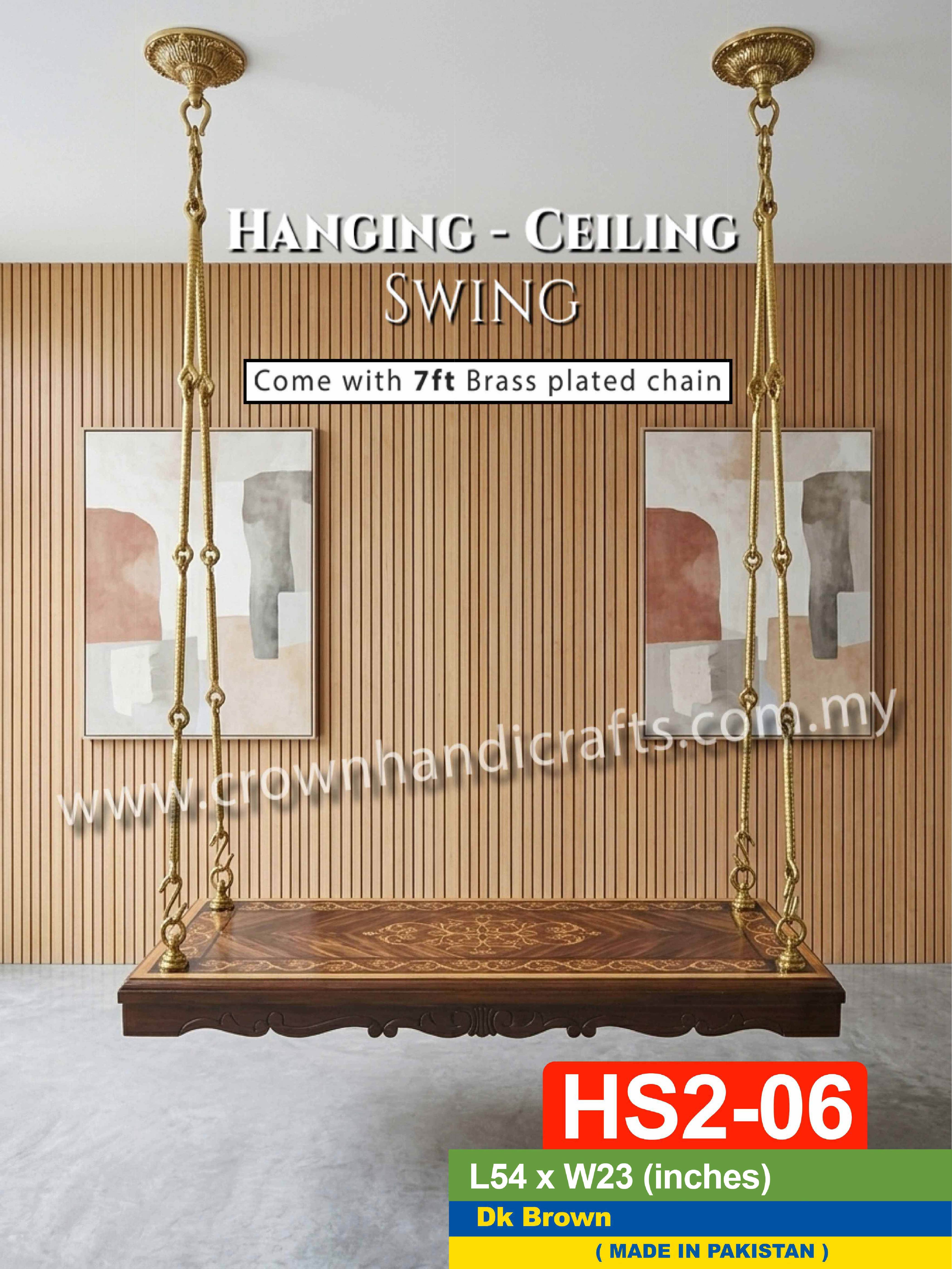 Royal Maharaja 2 Seater Fancy Special Hanging Swing | Premium Indian & Pakistani Handcrafted Rosewood Wooden Swing | HS2-06