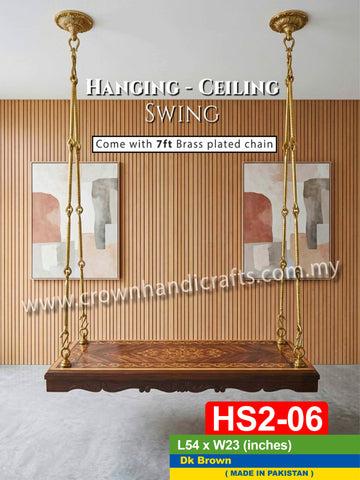 Royal Maharaja 2 Seater Fancy Special Hanging Swing | Premium Indian & Pakistani Handcrafted Rosewood Wooden Swing | HS2-06