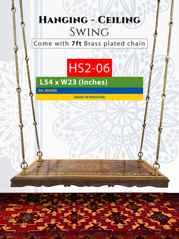 Royal Maharaja 2 Seater Fancy Special Hanging Swing | Premium Indian & Pakistani Handcrafted Rosewood Wooden Swing | HS2-06