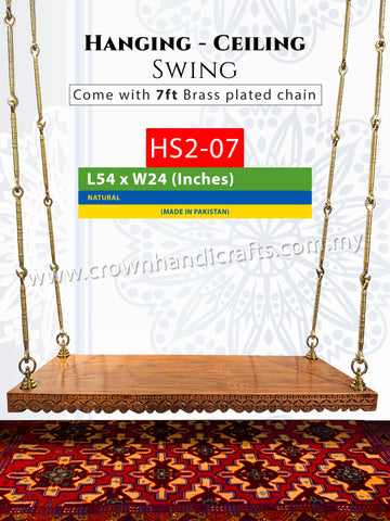 Maharaja Hanging Swing 2 Seater | Indian & Pakistani Solid Rosewood Backless Wooden Oonjal | HS2-07