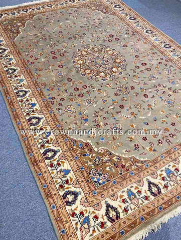 [10X7FT] Exquisite Persian Carpet Meticulously Hand-Knotted from 100% Silk and Wool Featuring a High-Quality Iranian Design Infused with Authentic Turkish Craftsmanship SK Kashmir SILK WOOL CH 2556