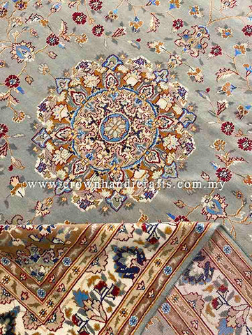 [10X7FT] Exquisite Persian Carpet Meticulously Hand-Knotted from 100% Silk and Wool Featuring a High-Quality Iranian Design Infused with Authentic Turkish Craftsmanship SK Kashmir SILK WOOL CH 2556