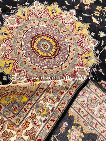[9X6FT] Gracefully Crafted Persian Carpet Hand-Knotted with 100% Silk and Wool Embodying High-Quality Iranian Design with Distinct Authentic Turkish Influence SK Kashmir SILK WOOL CH 2613