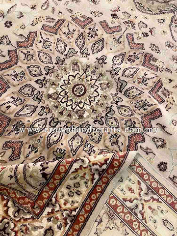 [9X6FT] Gracefully Crafted Persian Carpet Hand-Knotted with 100% Silk and Wool Embodying High-Quality Iranian Design with Distinct Authentic Turkish Influence SK Kashmir SILK WOOL CH 1111