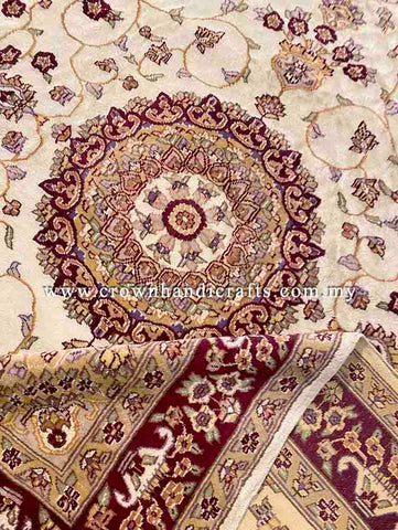 [9X6FT] Stunning Persian Carpet Hand-Knotted with 100% Silk and Wool Featuring High-Quality Iranian Design with Authentic Turkish Influence SK Kashmir SILK WOOL CH 1893