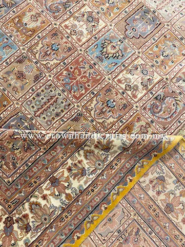 [11X8FT] Luxurious Persian Carpet Hand-Knotted from 100% Silk and Wool Featuring a High-Quality Iranian Design Enhanced with Authentic Turkish Details SK Kashmir SILK WOOL CH 2608