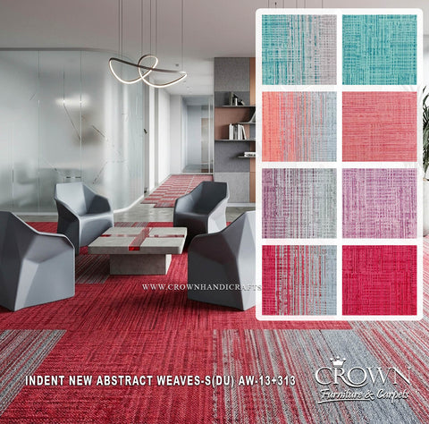 Modern Designer Carpet Tiles | Textured Office Flooring for Contemporary Spaces | Indent New Abstract Weaves Sq (DU) MOQ300SQM