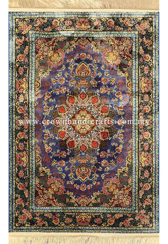 Royal Edition Silk Carpet Iranian Rug Authentic Persian Carpet to match your Living Room Standard | Ejaz JZ006