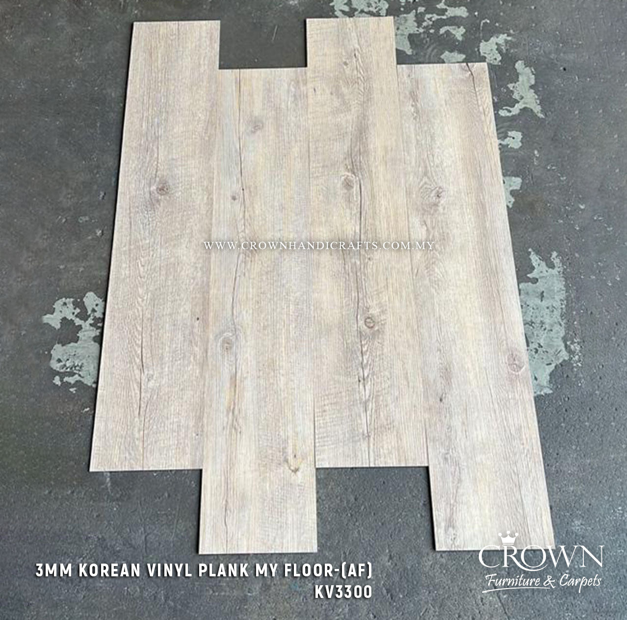 3MM KOREAN VINYL PLANK MY FLOOR KV-3300 (AF) | 180X920 | DURABLE VINYL WOOD FLOORING MALAYSIA | BOX 20PCS/35.7SF
