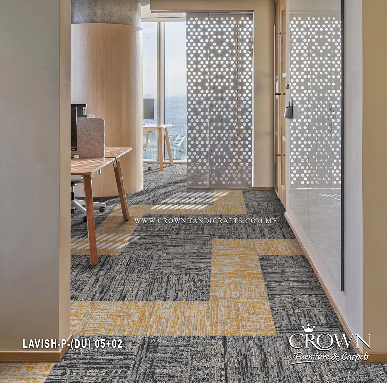 Office Interior Carpet Tiles – Modern Modular Floor Design | Lavish Plank (DU)