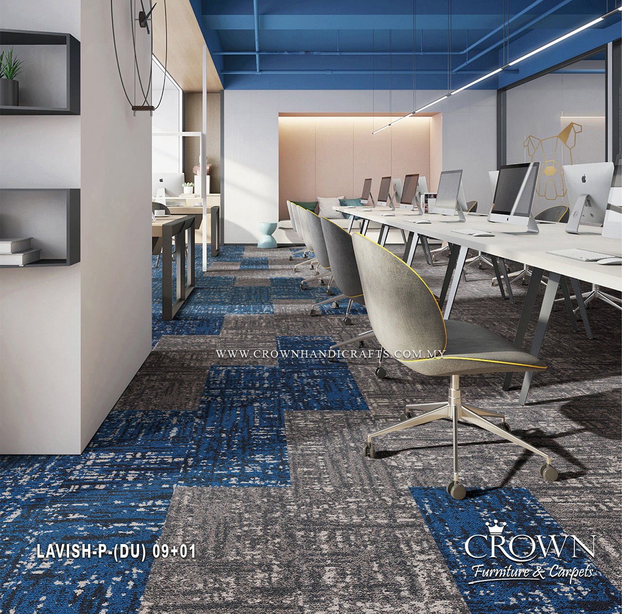 Office Interior Carpet Tiles – Modern Modular Floor Design | Lavish Plank (DU)