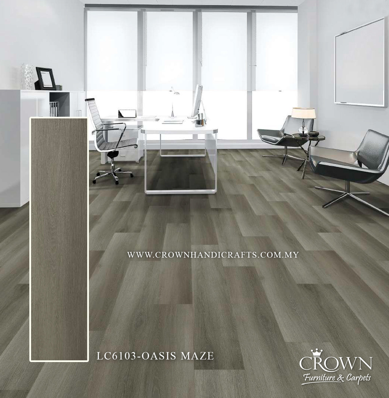 5MM LUXURY VINYL CLICK LC6103-OASIS MAZE (FP) | 230X1220 | PREMIUM THICK VINYL FLOORING | BOX 6PCS/18.1SF