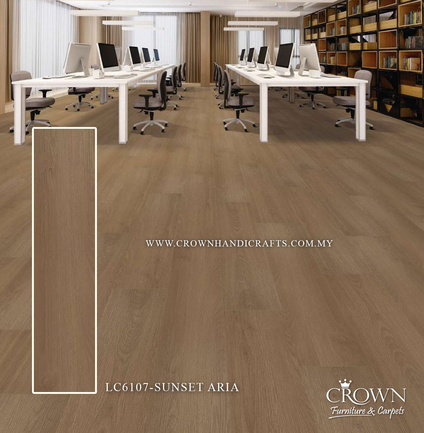 5MM LUXURY VINYL CLICK LC6107-SUNSET ARIA (FP) | 230X1220 | HIGH-QUALITY HEAVY-DUTY VINYL FLOORING MALAYSIA | BOX 6PCS/18.1SF
