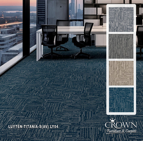 Modern Carpet Tiles | Textured Modular Flooring for Contemporary Office Spaces | Luyten-Titania-S (AV)