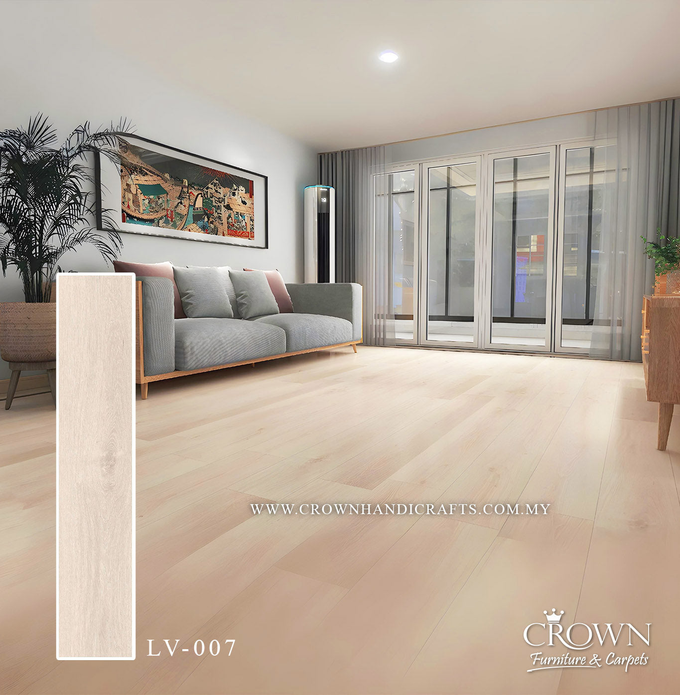 4.5MM SPC PLANK DR.FLOORS LV-007 (AF) | 1220X180 | MODERN GREY SPC PLANK FLOORING MALAYSIA | BOX 12PCS/28.35SF