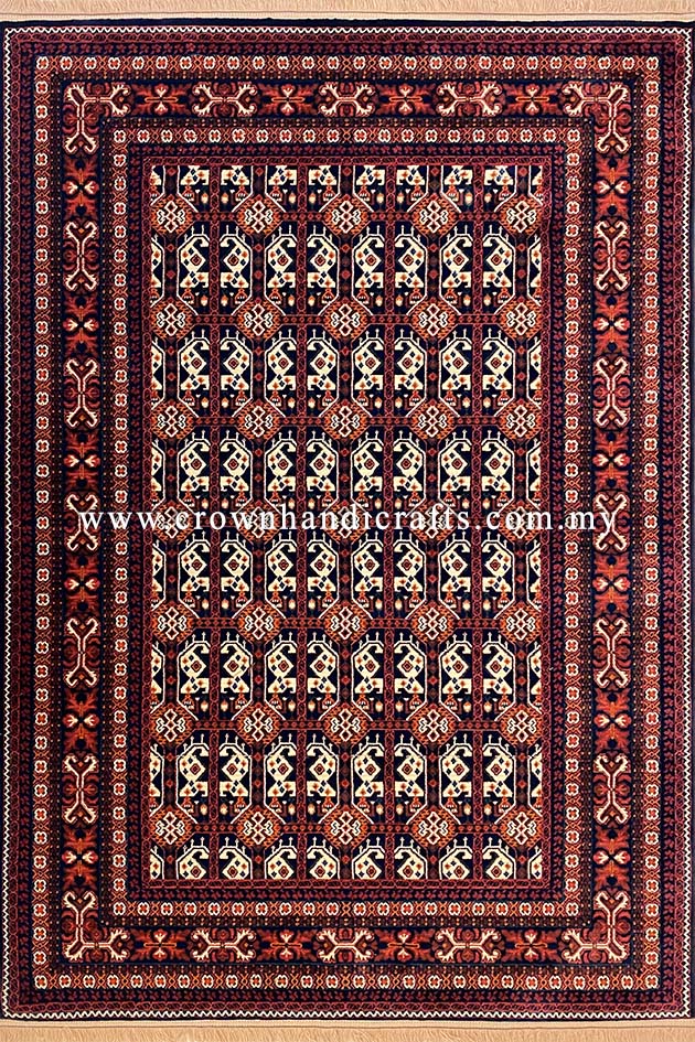 Nomadic Tribes Carpet Design Persian Rug Geometric Motifs Man Made Wool Feel Authentic Iran Carpet | Mahakan Mah007