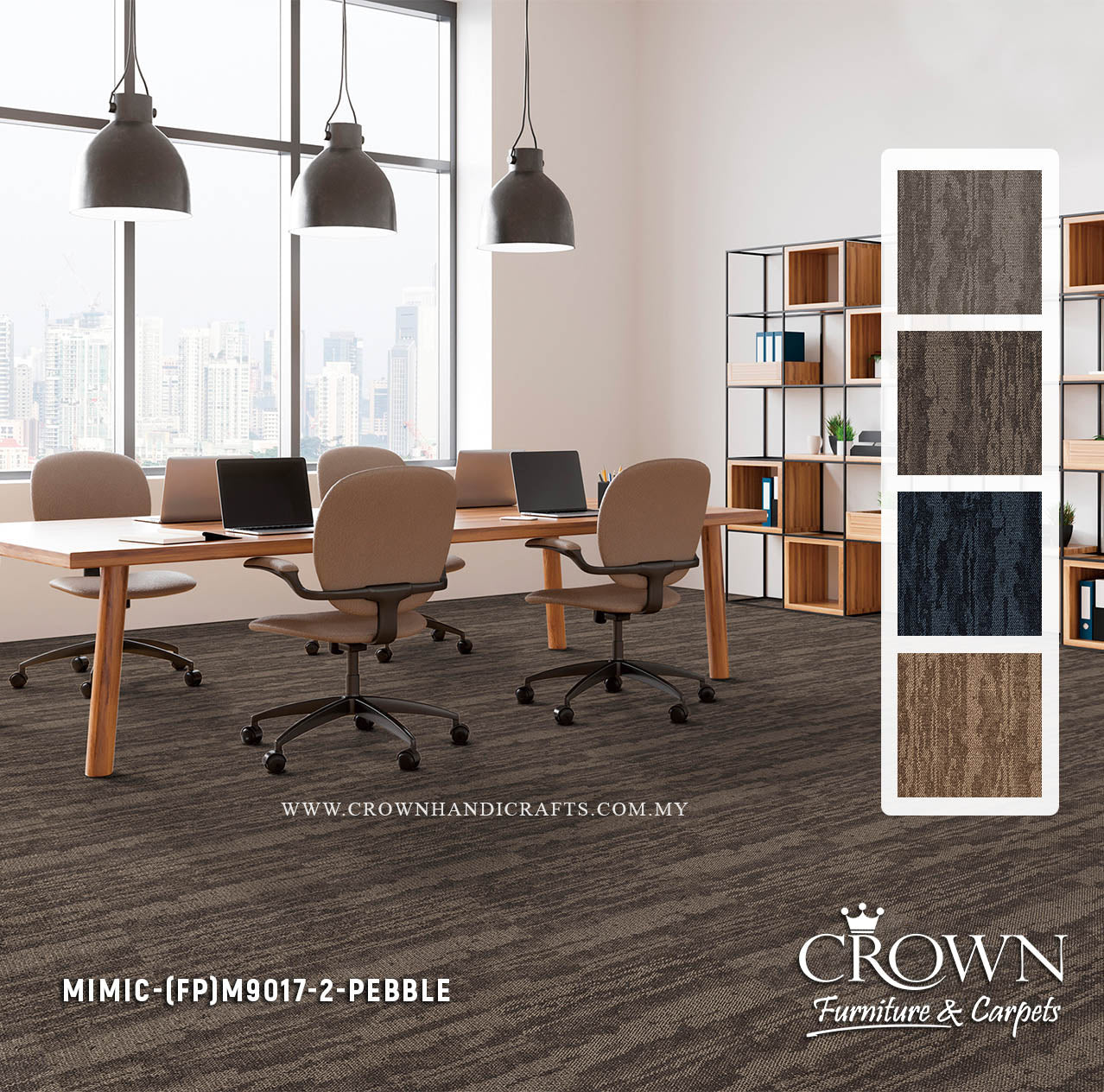 Modern Office Carpet Tiles | Textured Modular Flooring with Contemporary Design Appeal | MIMIC-ESSENTIAL (FP)