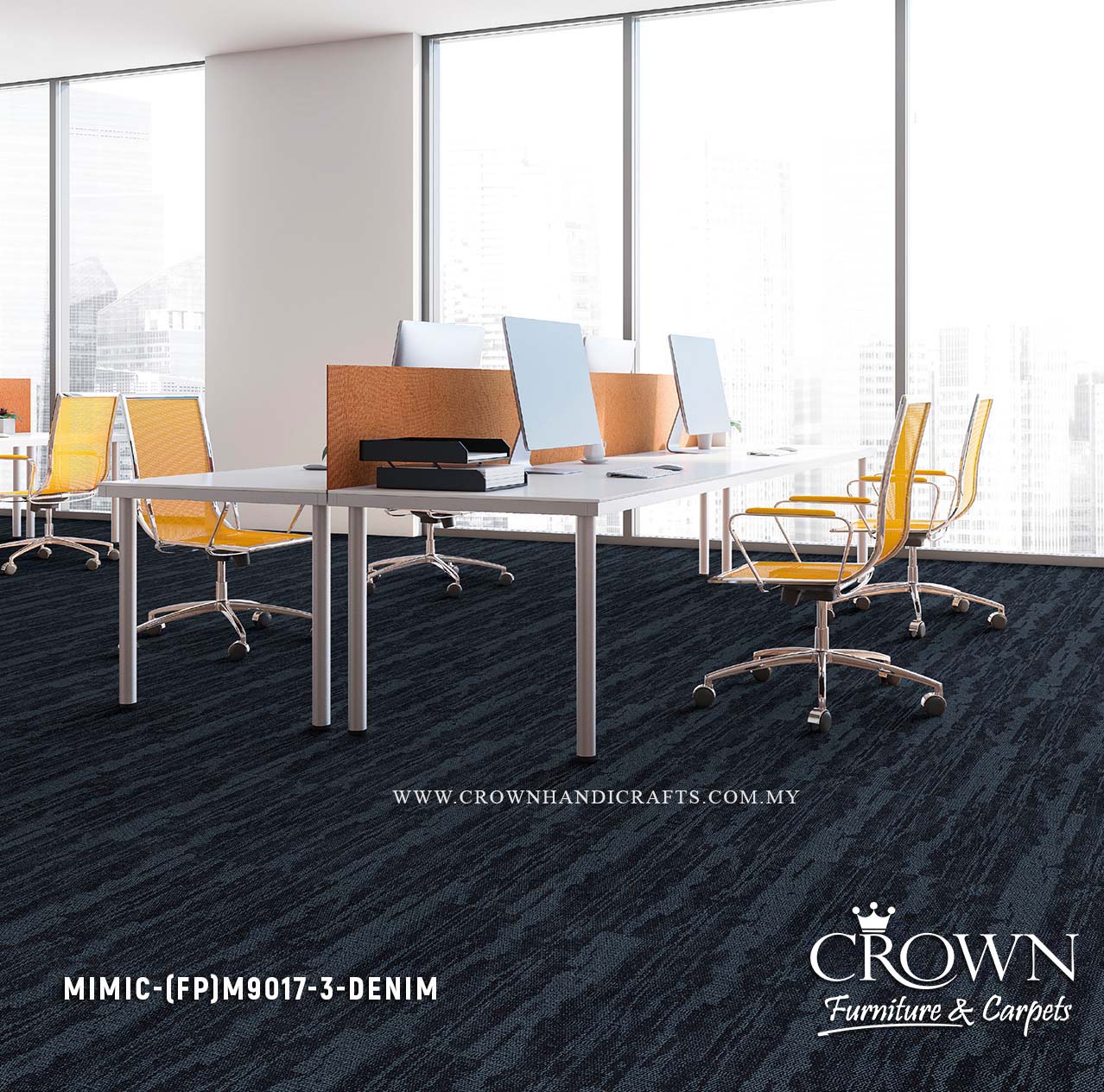 Modern Office Carpet Tiles | Textured Modular Flooring with Contemporary Design Appeal | MIMIC-ESSENTIAL (FP)