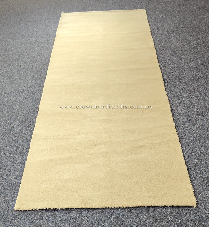 Cream runner rug, rectangular hall carpet with low-sheen smooth pile