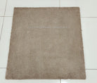Soft shaggy accent rug with dense short pile, taupe brown square, centered view
