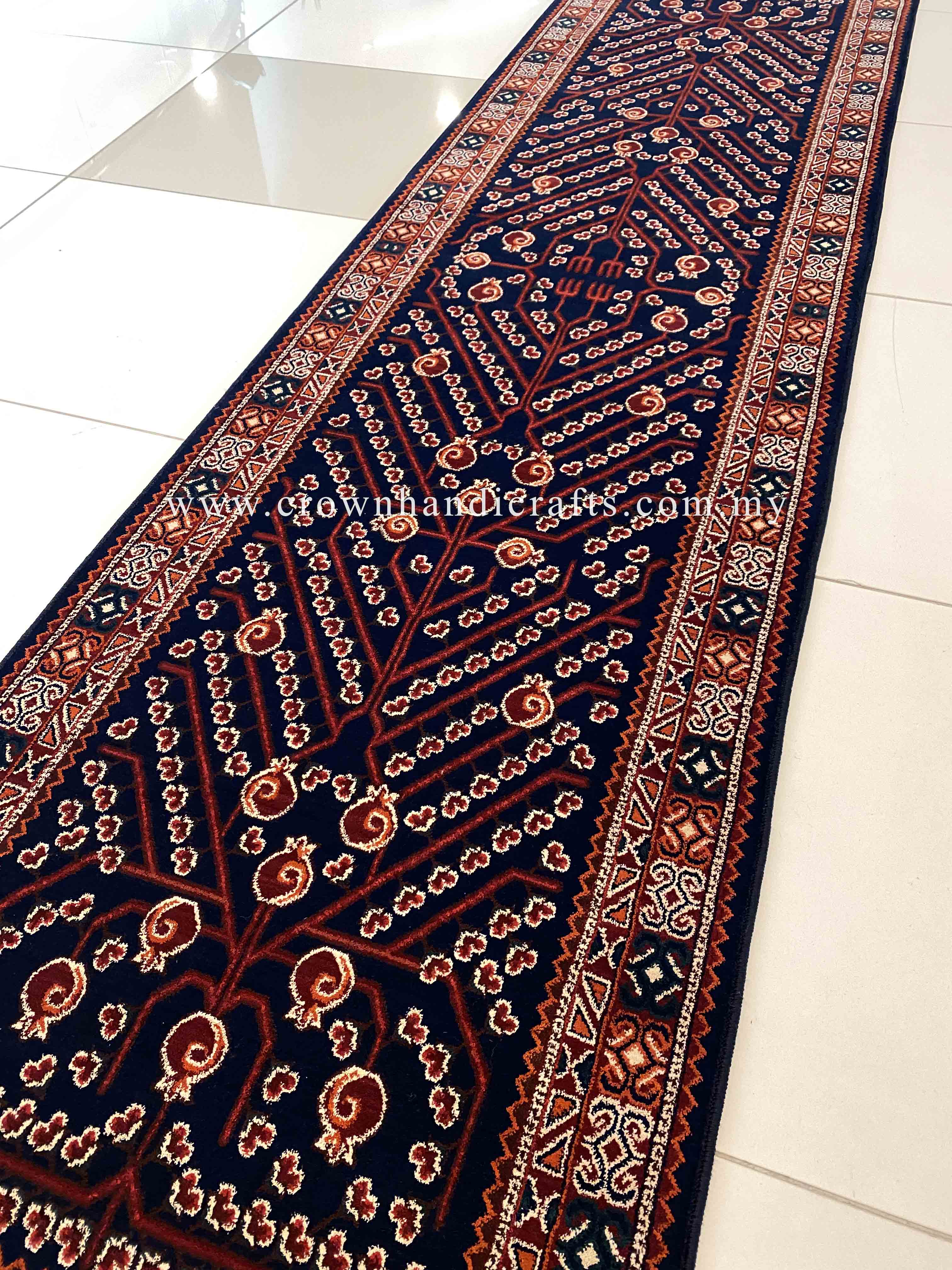 Moroccan Style Persian Rug Tribal Vintage Carpet Made in Iran | Mahakan Runner Mah016 Dark blue